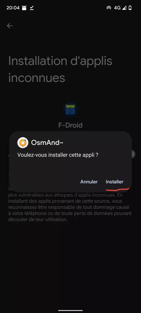 Installer l'application OsmAnd+